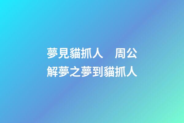 夢見貓抓人　周公解夢之夢到貓抓人